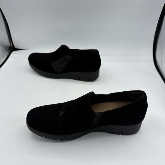 Clarks Artisan Shoes Womens Size 6 M Daelyn Monarch Black Slip on Wedge Loafer - Picture 9 of 9